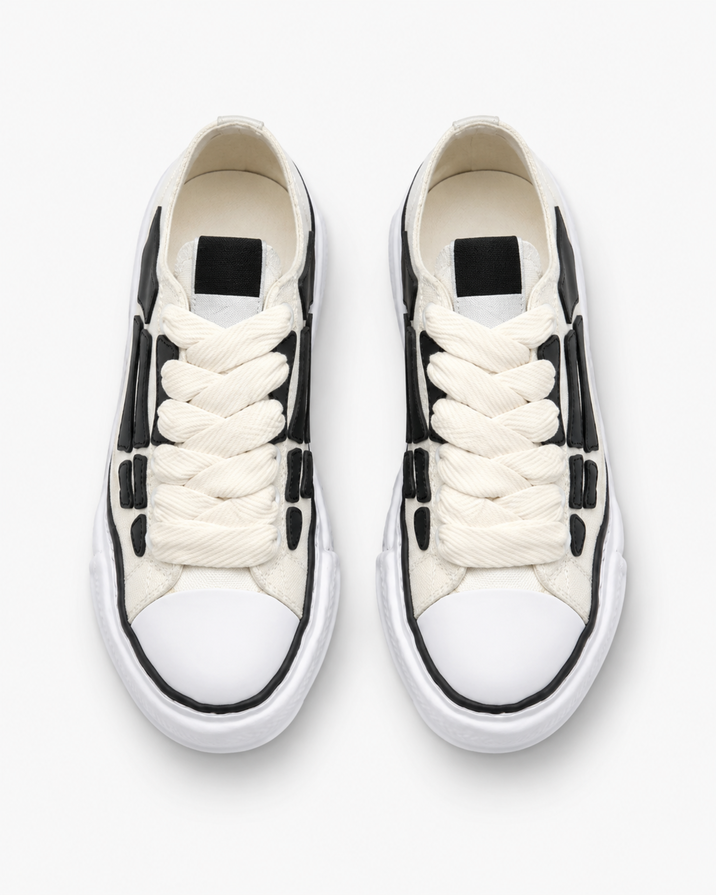 Skeleton Denim Chunky Sneaker - White