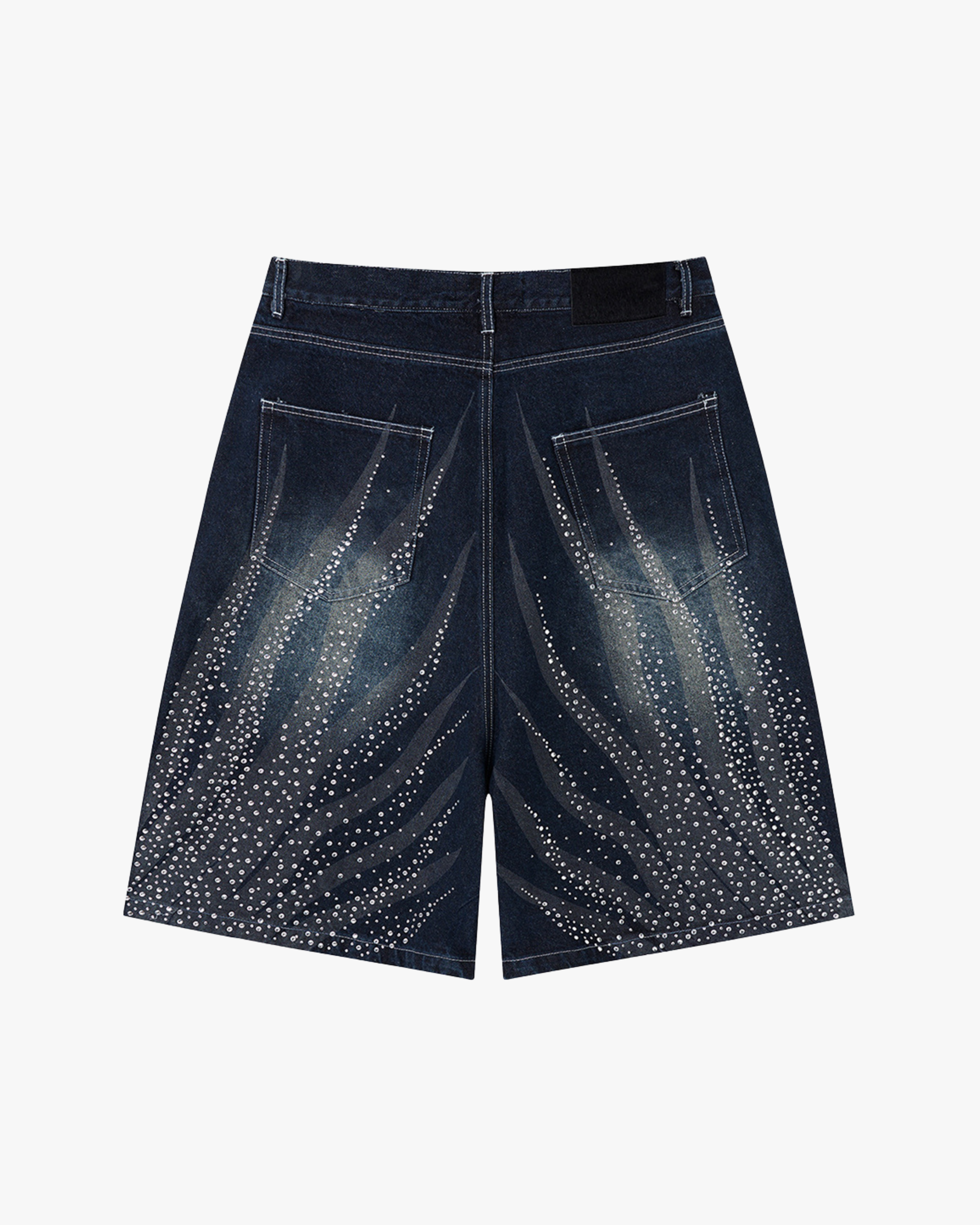 Crystal Wave Denim Shorts - Dark Blue
