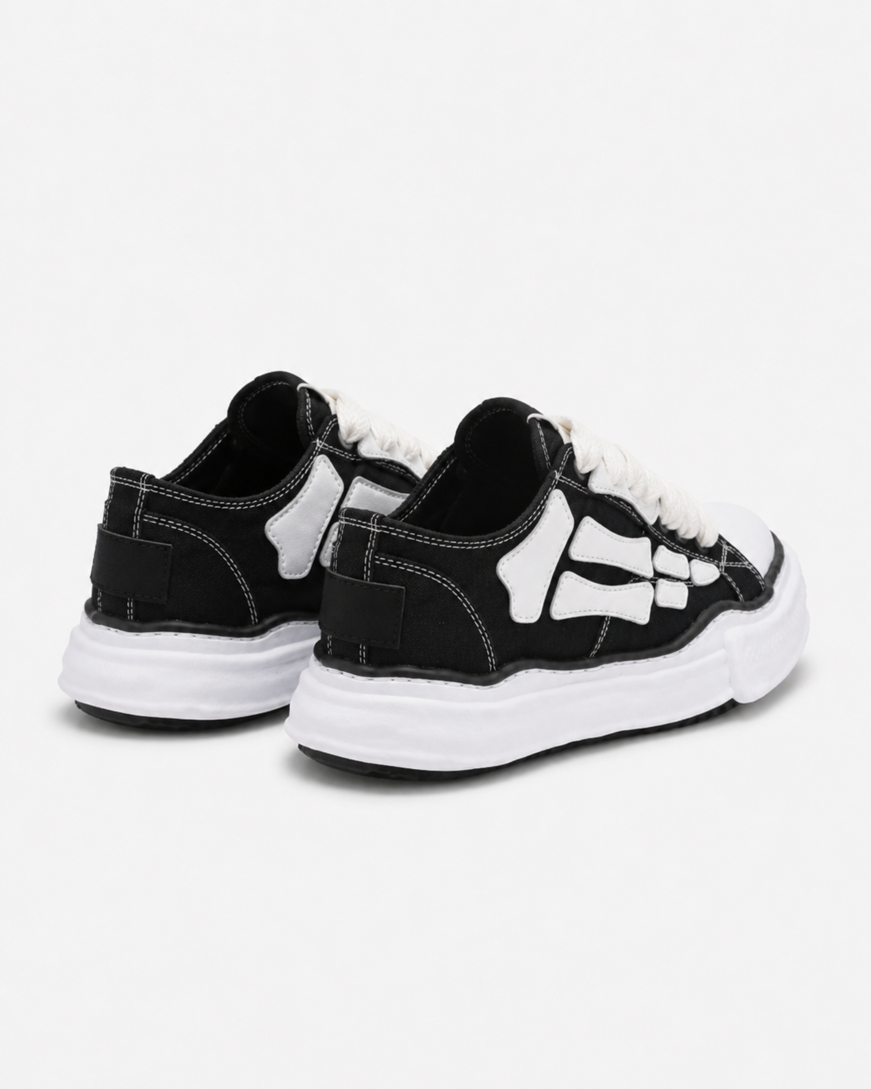 Skeleton Denim Chunky Sneaker - Black