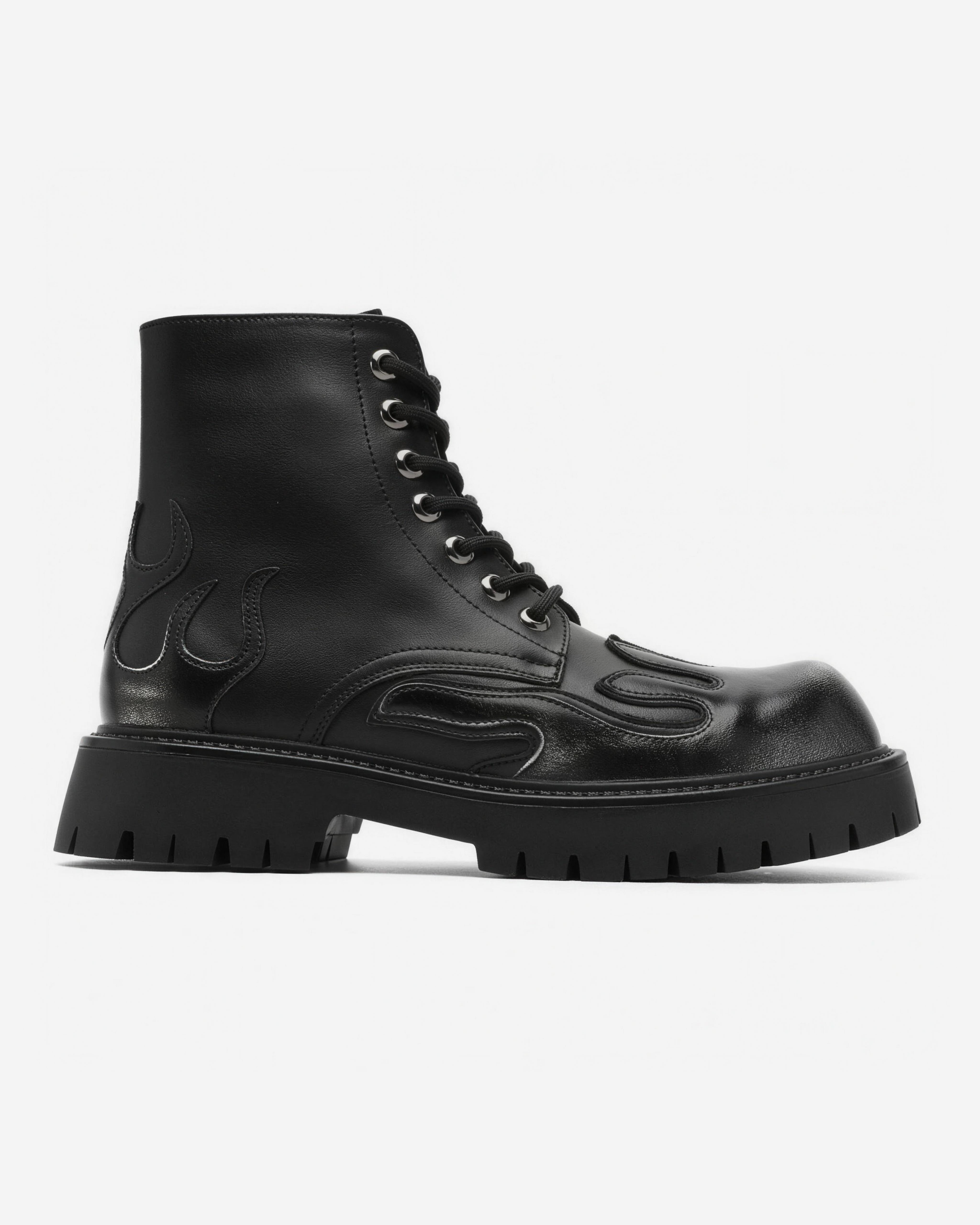 VASARI Flame Combat Boot in black, side view