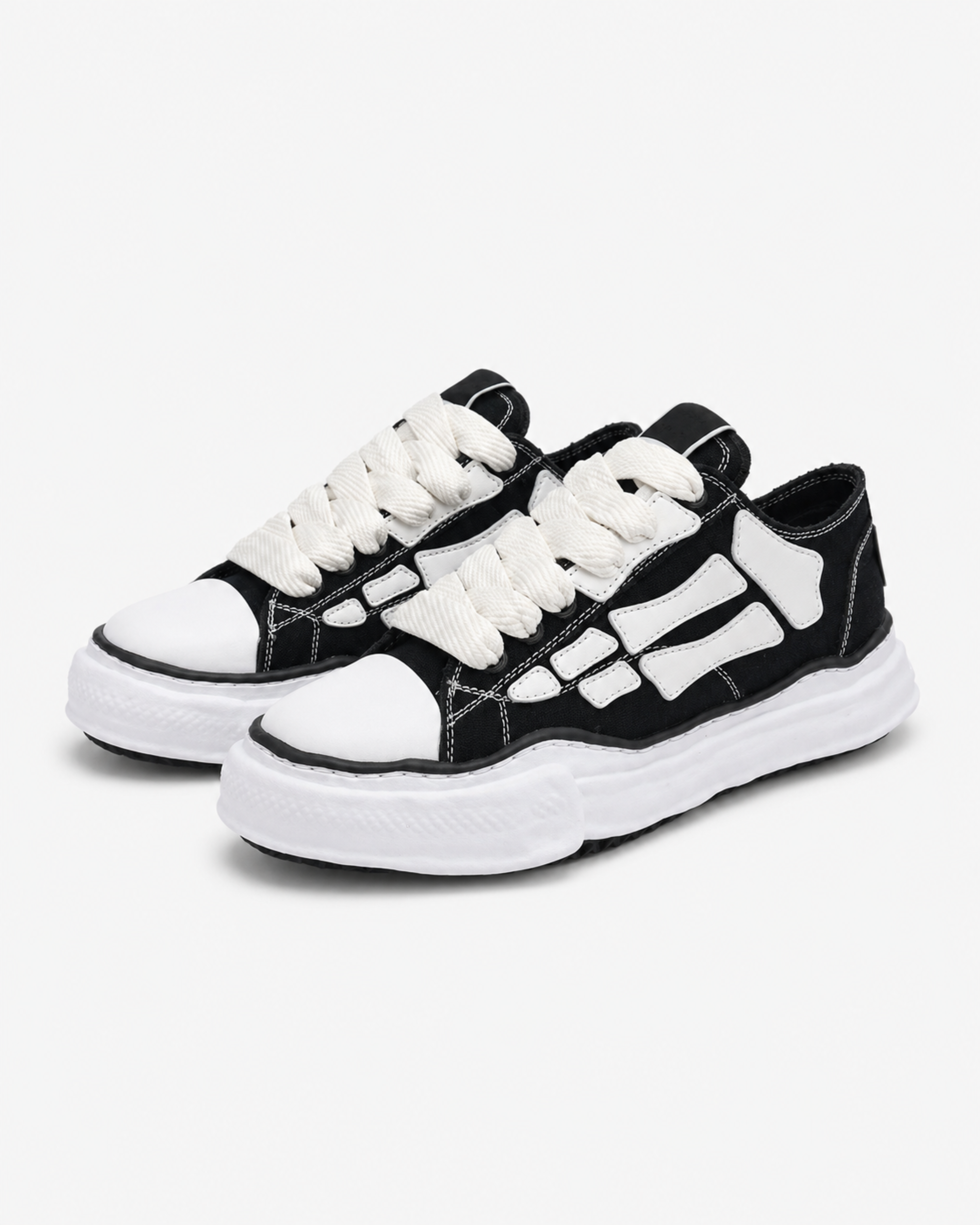 Skeleton Denim Chunky Sneaker - Black