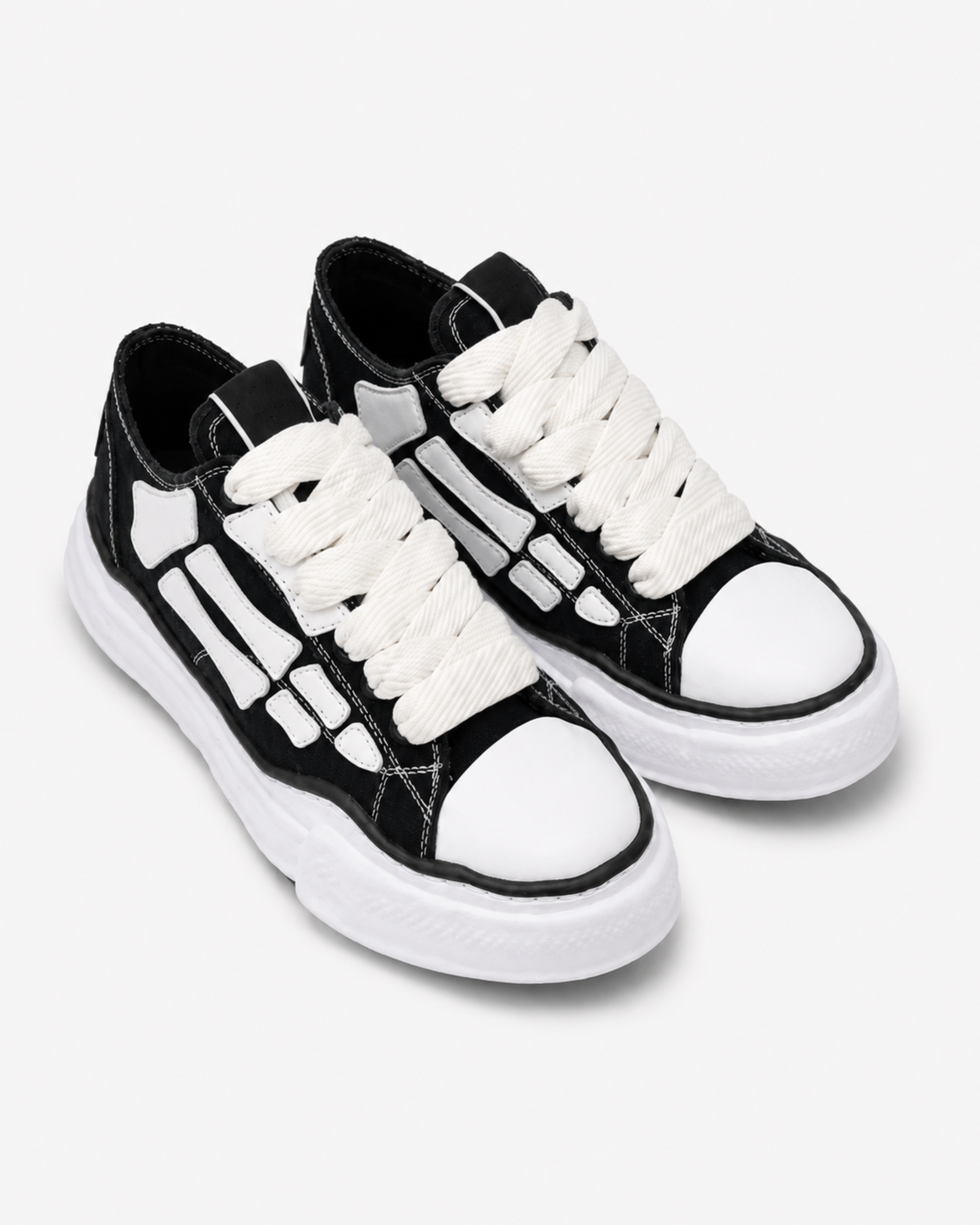 Skeleton Denim Chunky Sneaker - Black
