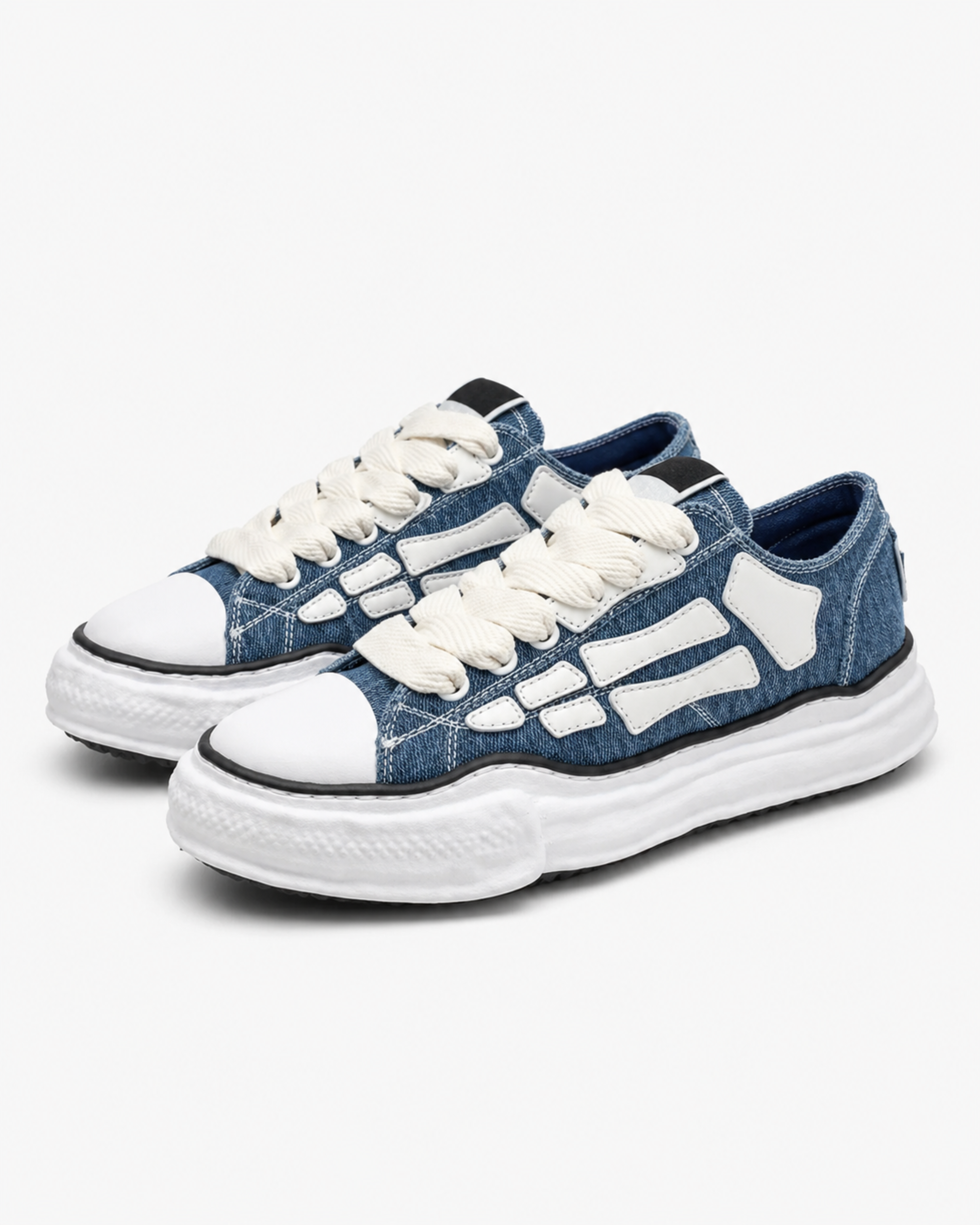 Skeleton Denim Chunky Sneaker - Blue