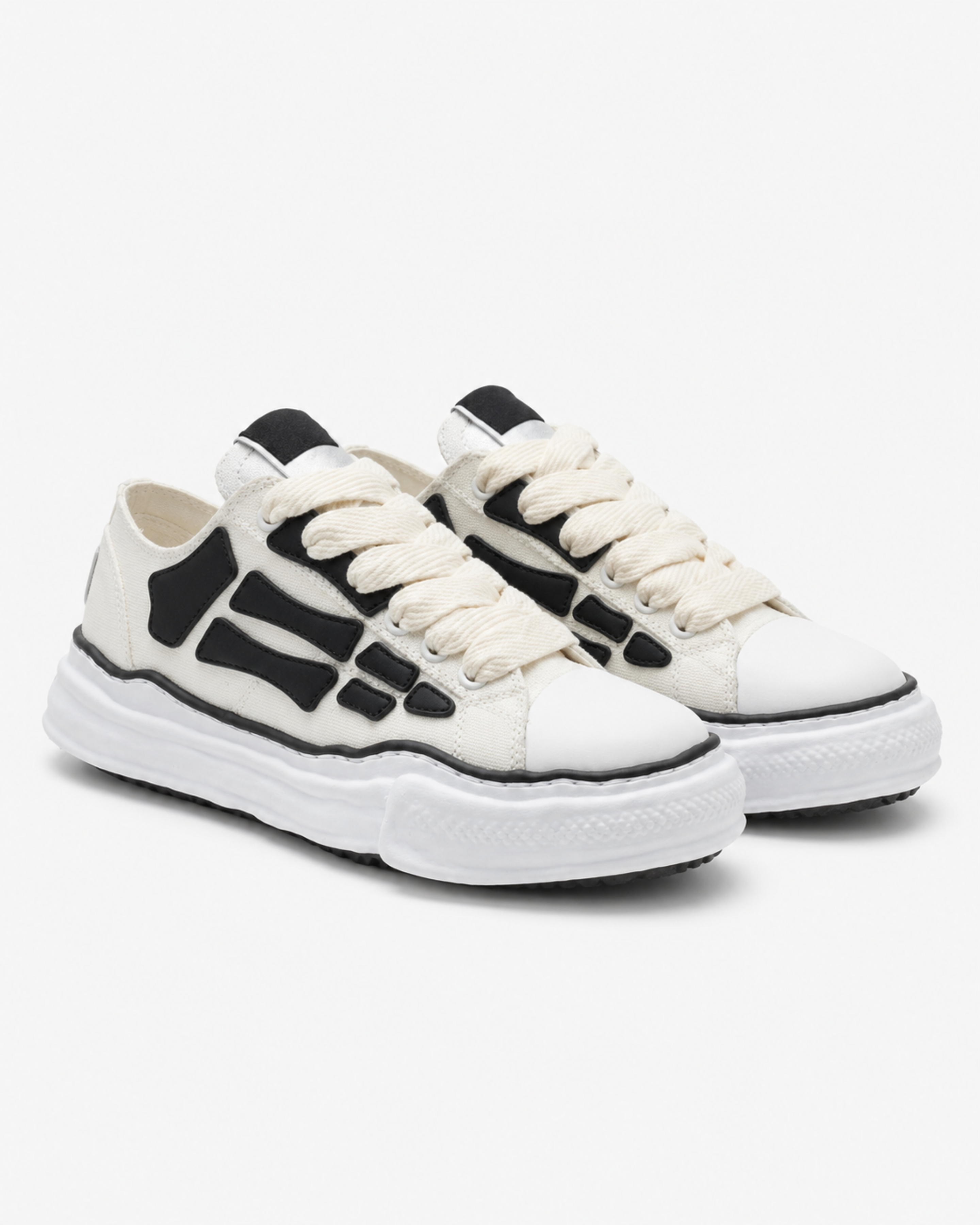 Skeleton Denim Chunky Sneaker - White